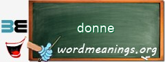 WordMeaning blackboard for donne